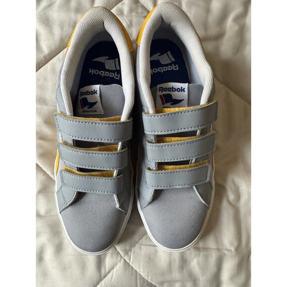 Unisex Reebok Strap Mustard/Gray/white Sneakers Size Young Men 5 - Picture 2 of 8